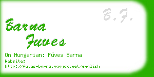 barna fuves business card